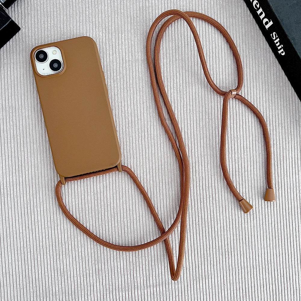 Crossbody Lanyard Cord Liquid Silicone Phone Case