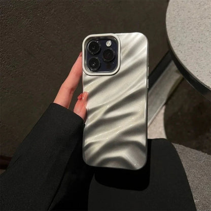 Plating 3D Wave Pattern Glossy Phone Case 16