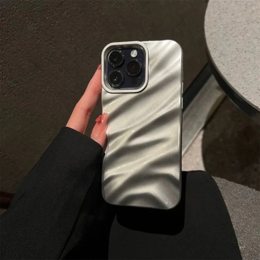 Plating 3D Wave Pattern Glossy Phone Case 16