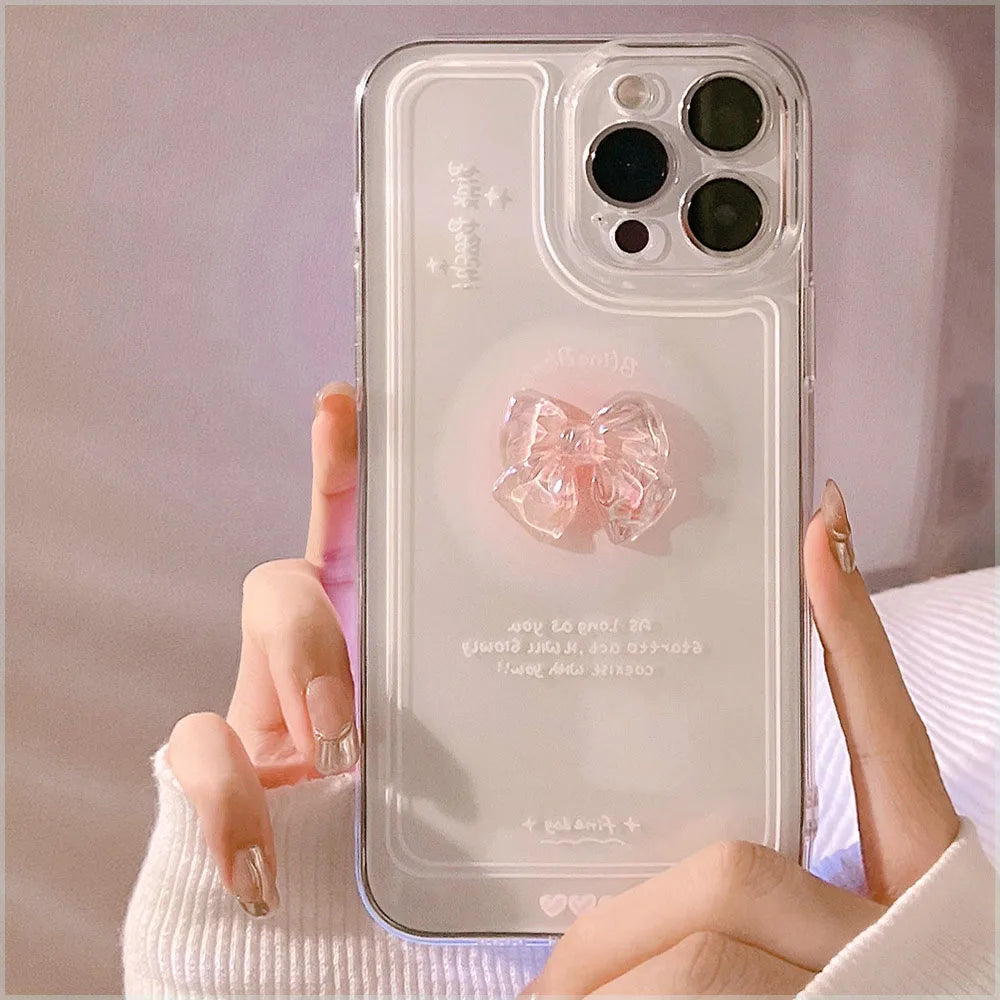 3D Bow Clear Soft Phone Case