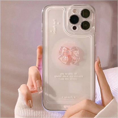 3D Bow Clear Soft Phone Case