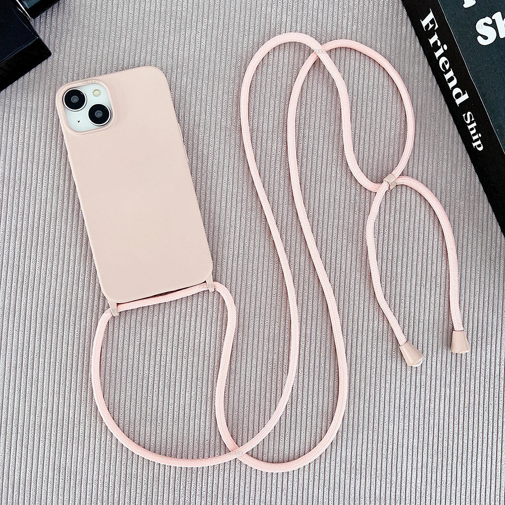 Crossbody Lanyard Cord Liquid Silicone Phone Case