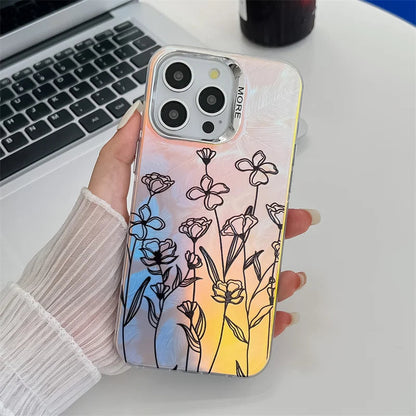 Laser Flower Luxury Electroplated Phone Case