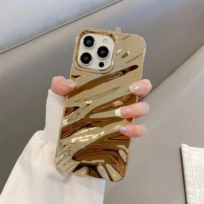 Plating 3D Wave Pattern Glossy Phone Case 16