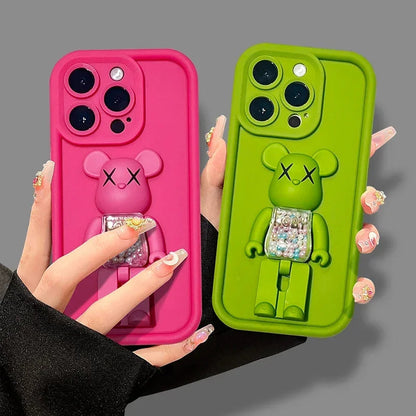 Cute 3D Bear Bracket TPU Phone Case