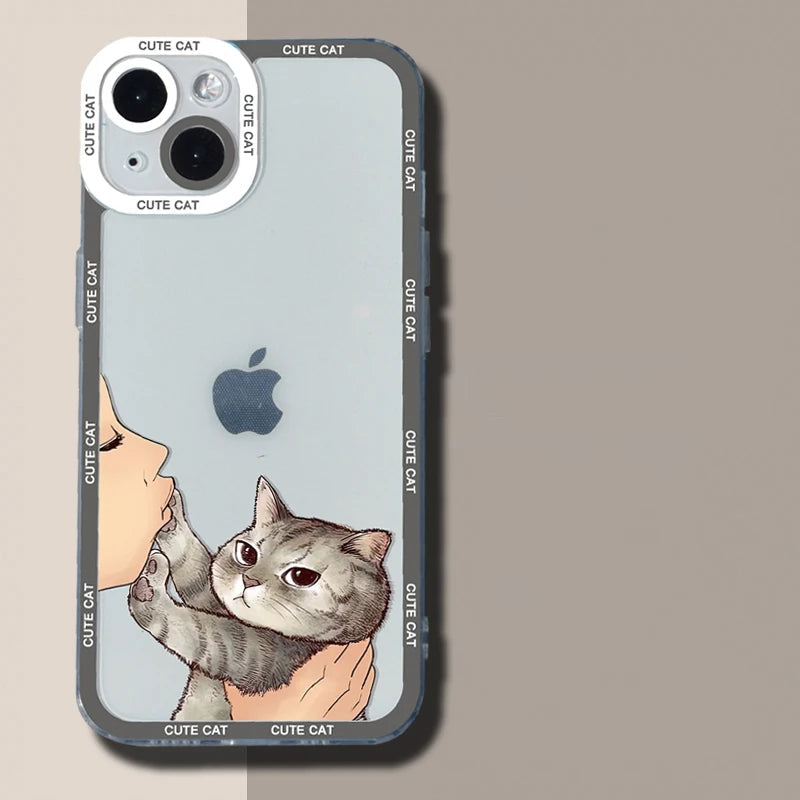 Funny Cute Cartoon Cat Phone Case