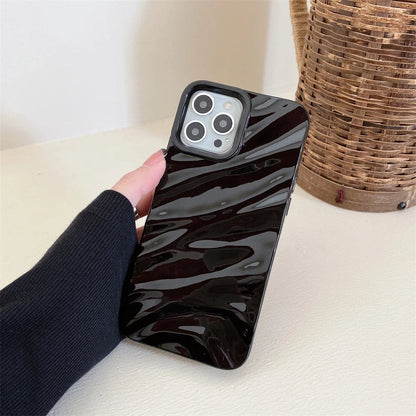 Plating 3D Wave Pattern Glossy Phone Case 16