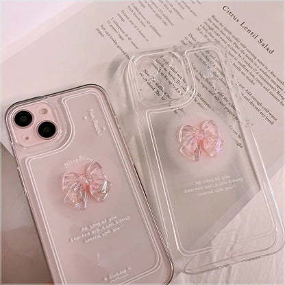 3D Bow Clear Soft Phone Case