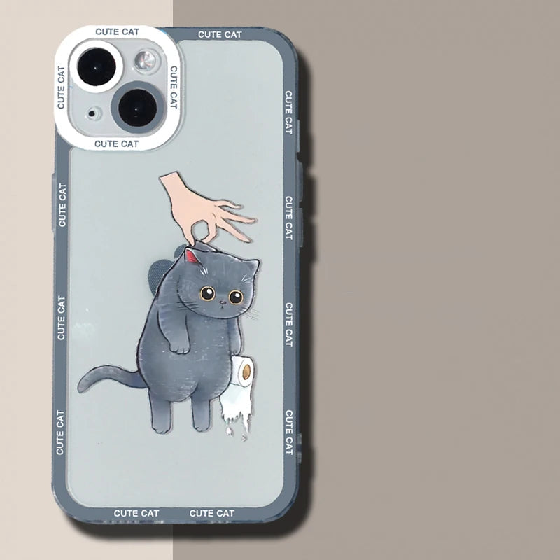 Funny Cute Cartoon Cat Phone Case