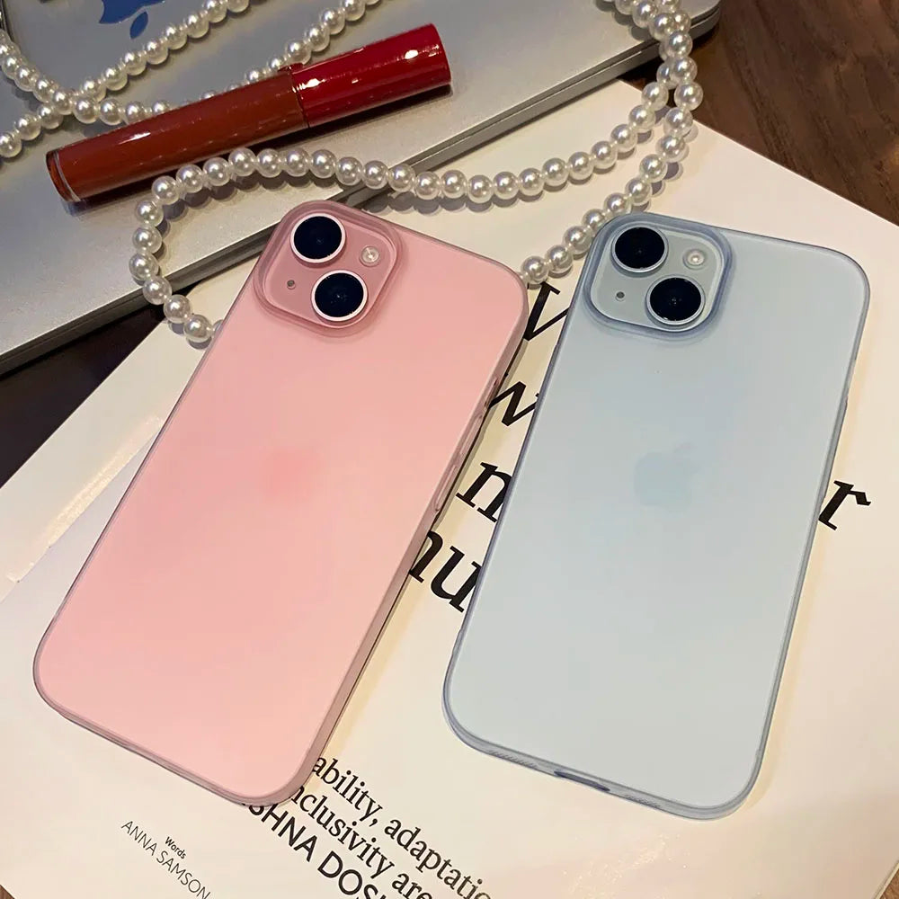 Slim Matte Translucent Bumper Back Phone Case