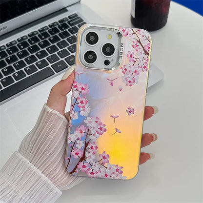 Laser Flower Luxury Electroplated Phone Case