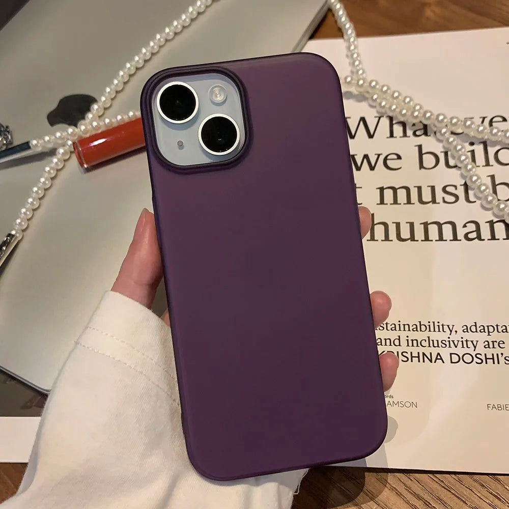 Slim Matte Translucent Bumper Back Phone Case