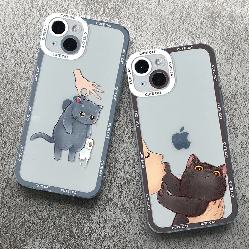 Funny Cute Cartoon Cat Phone Case